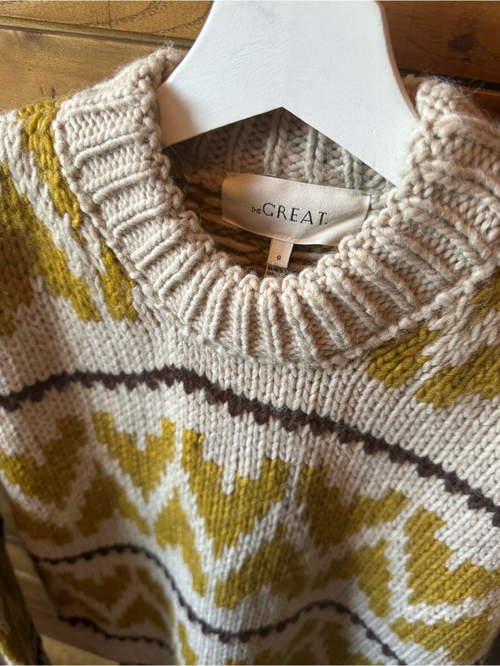 THE GREAT. The Folk Pullover in Earthtone - Picture 8 of 10